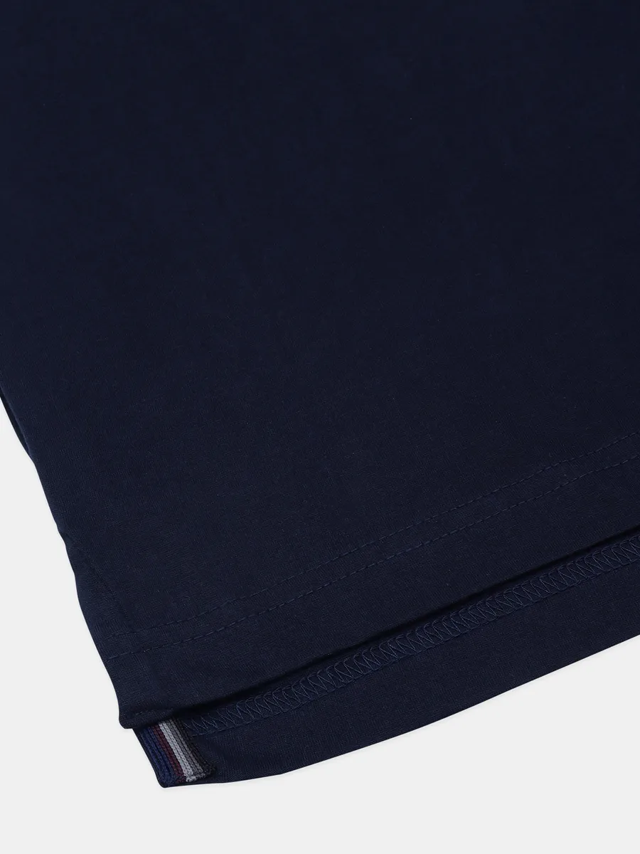 Arrow solid navy cotton regular fit t shirt