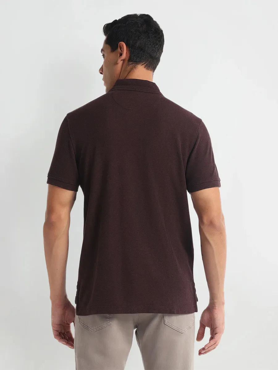 ARROW SPORT dark brown cotton t-shirt