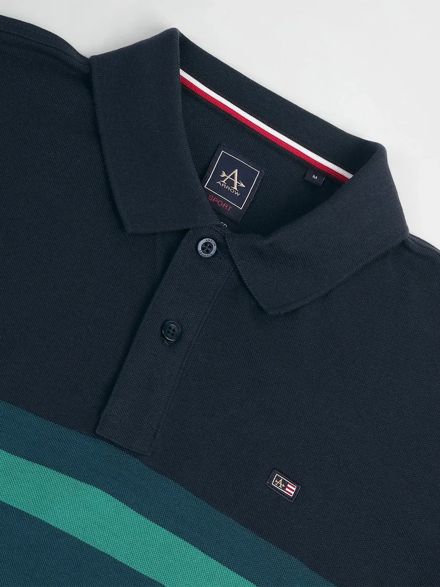 ARROW SPORT navy cotton polo t-shirt