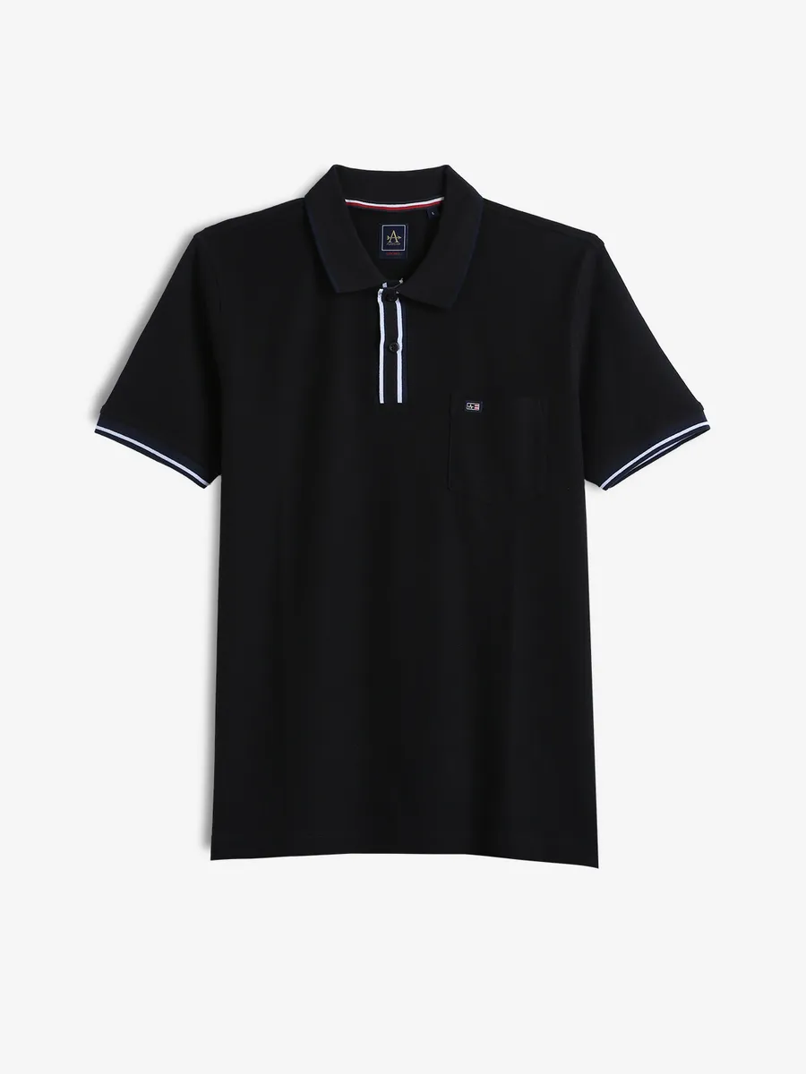 ARROW SPORT plain black cotton t-shirt