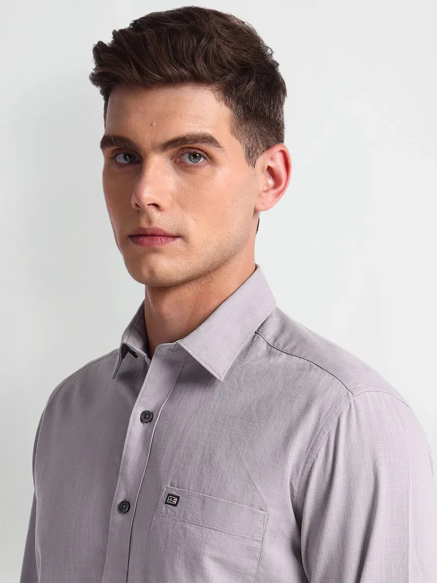 ARROW SPORT plain light grey cotton shirt