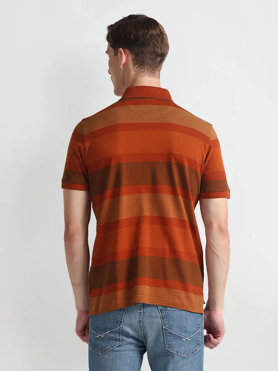 ARROW SPORT rust orange stripe t-shirt