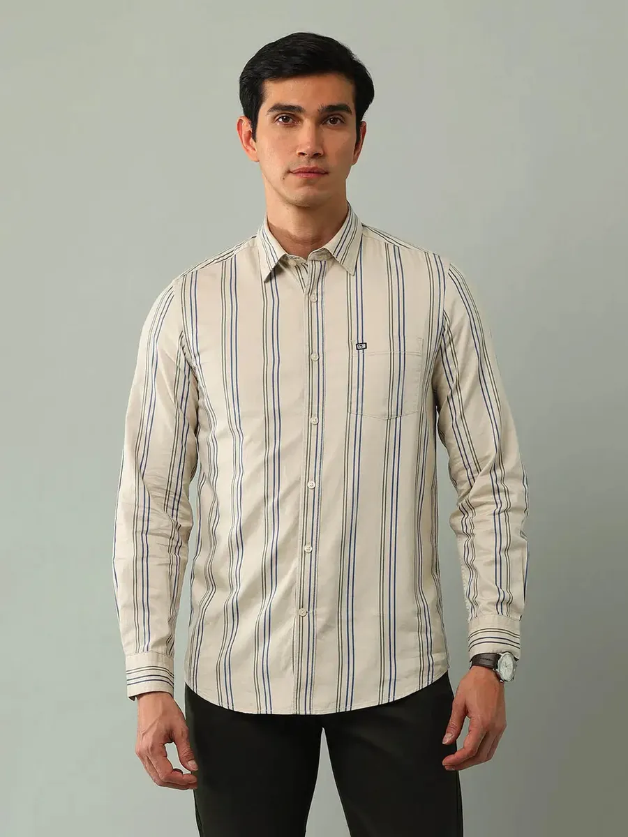 ARROW SPORT striped beige casual shirt for men