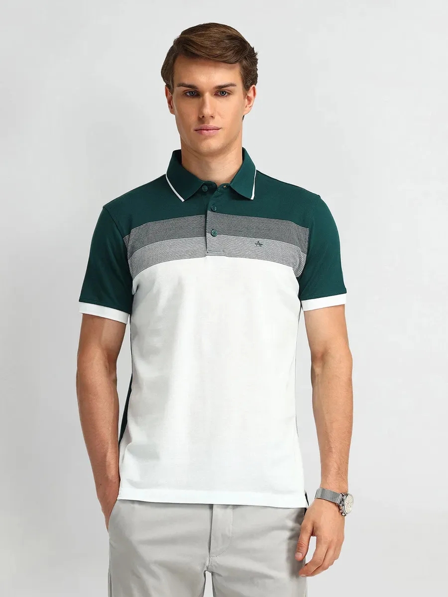 ARROW white and forest green polo t-shirt