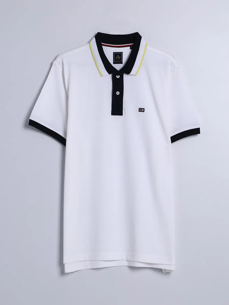 Arrow white polo t shirt in plain