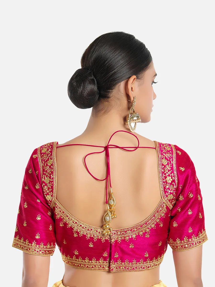 Attractive magenta silk blouse