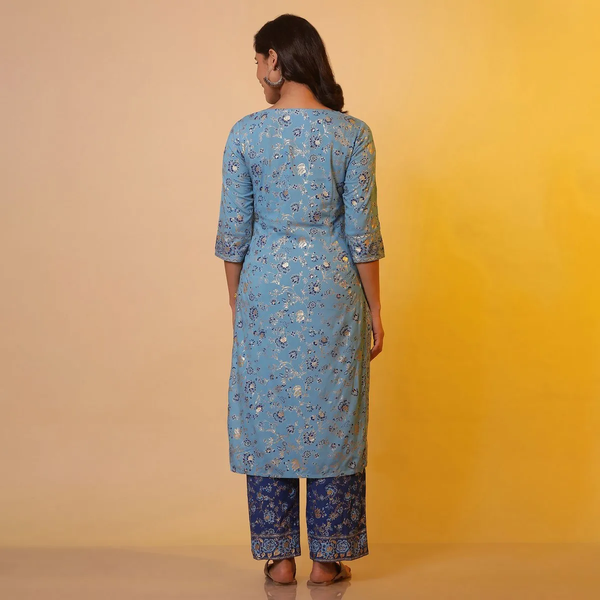 AURELIA Latest blue silk casual wear kurti