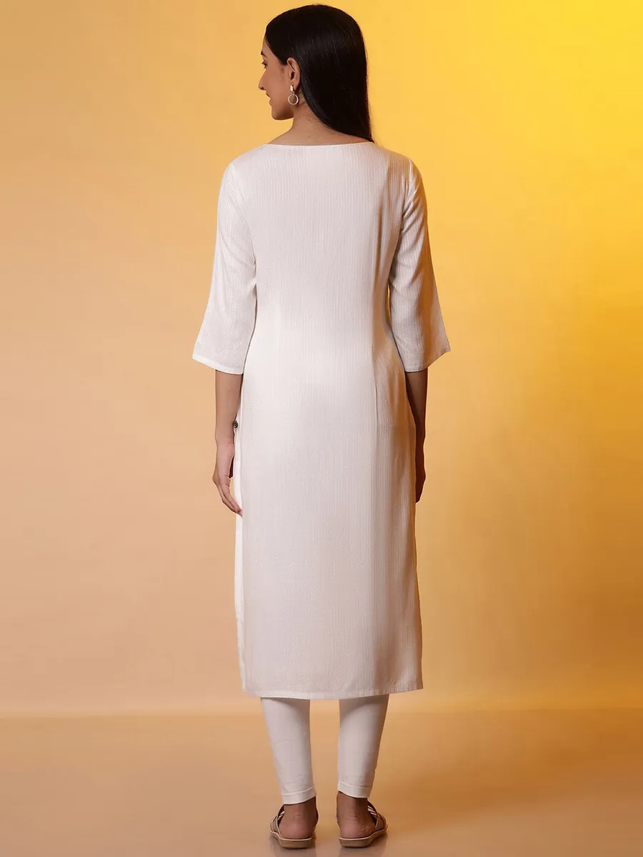 Aurelia white viscose straight kurti