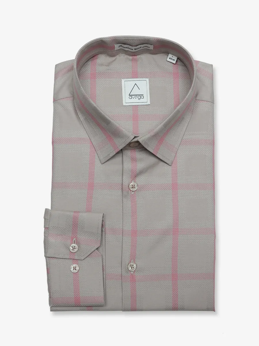 Avega beige cotton checks shirt