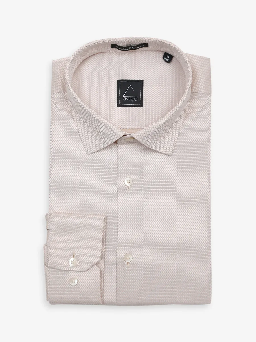 Avega beige textured cotton shirt