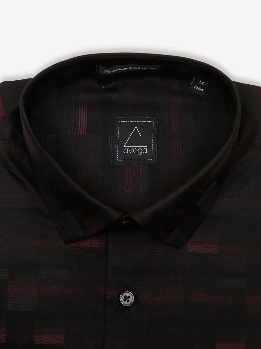 Avega black cotton shirt in printed