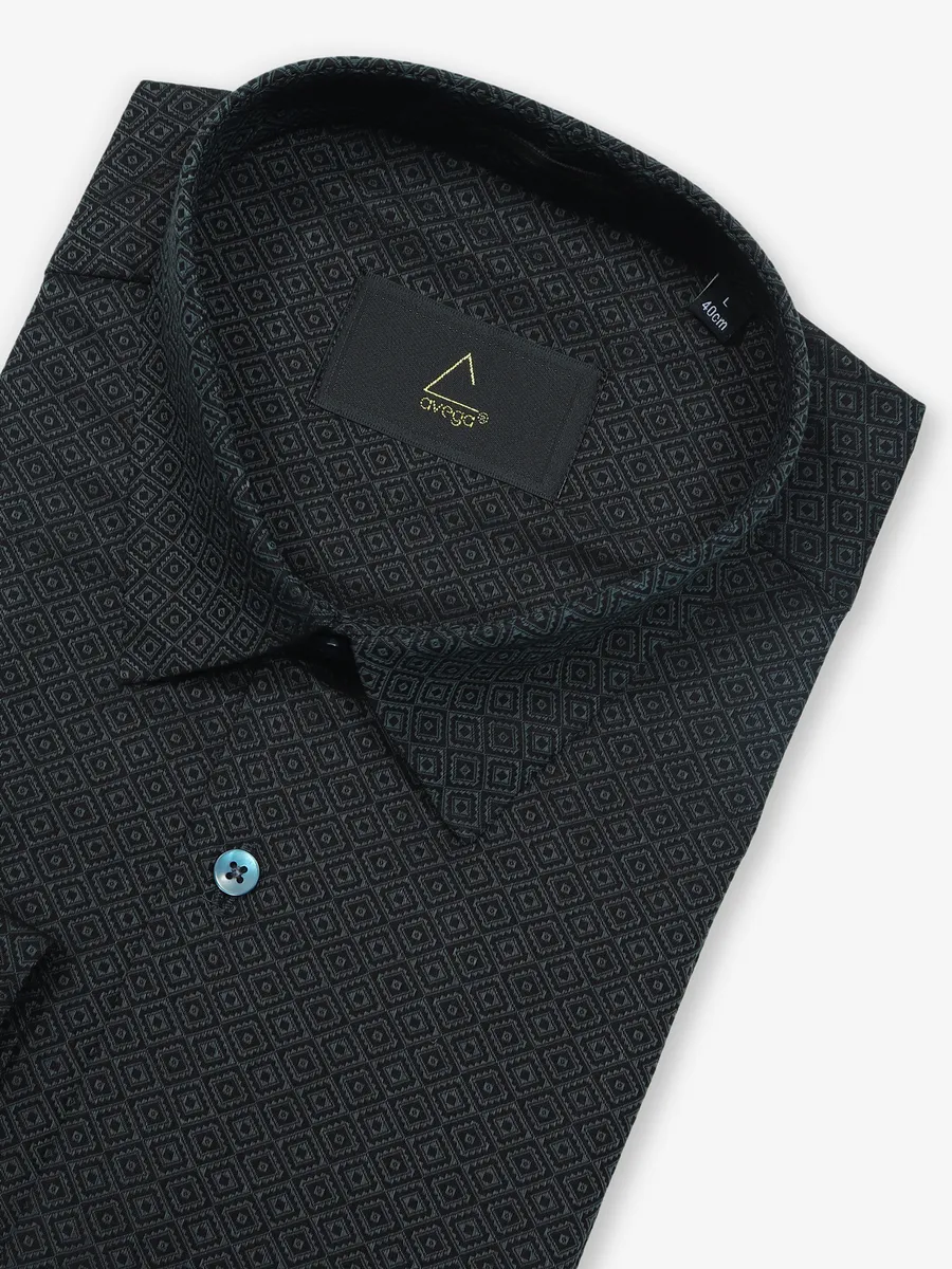AVEGA black texture formal shirt in cotton