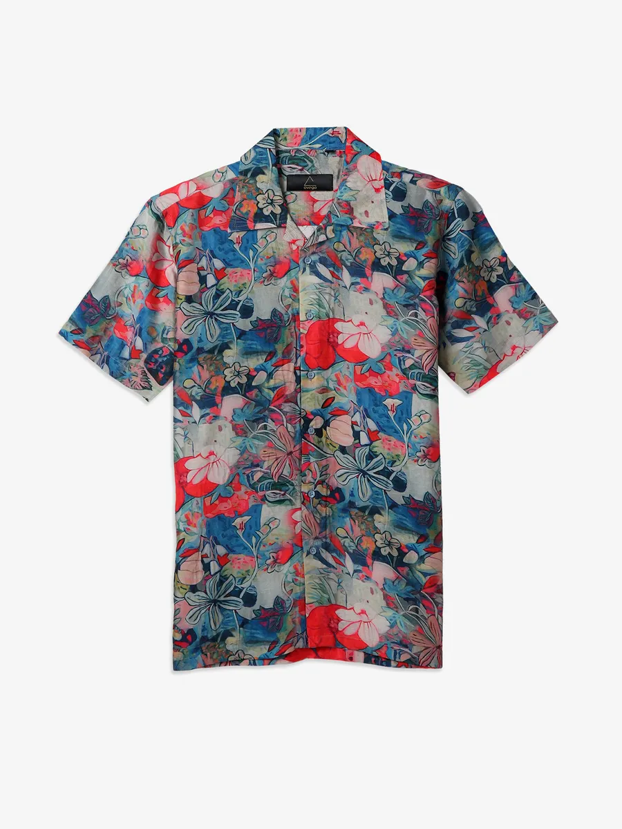 AVEGA blue floral printed shirt