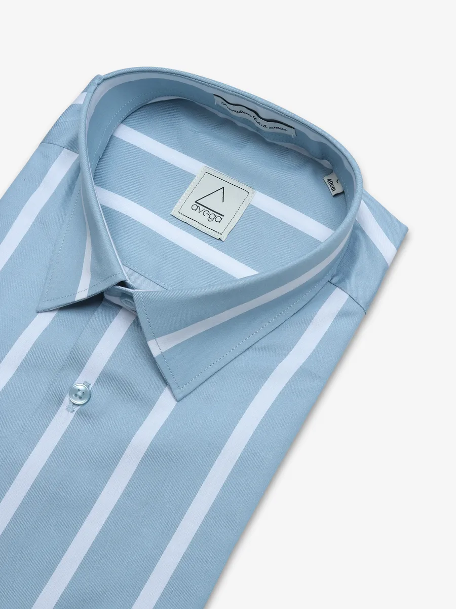 Avega blue stripe shirt in cotton