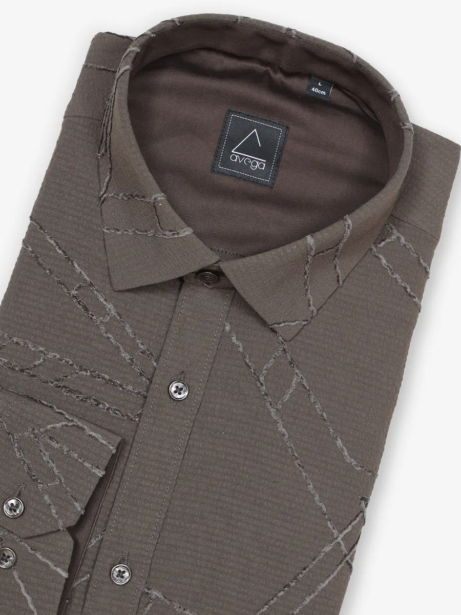AVEGA charcoal cotton party shirt