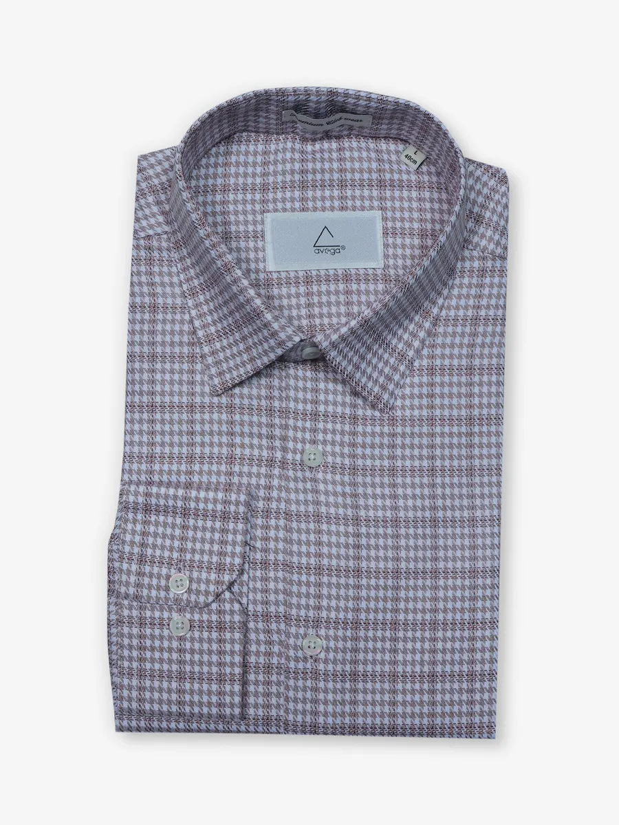 AVEGA checks white cotton shirt