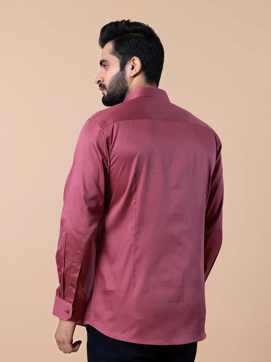 Avega coral pink cotton full sleeves shirt