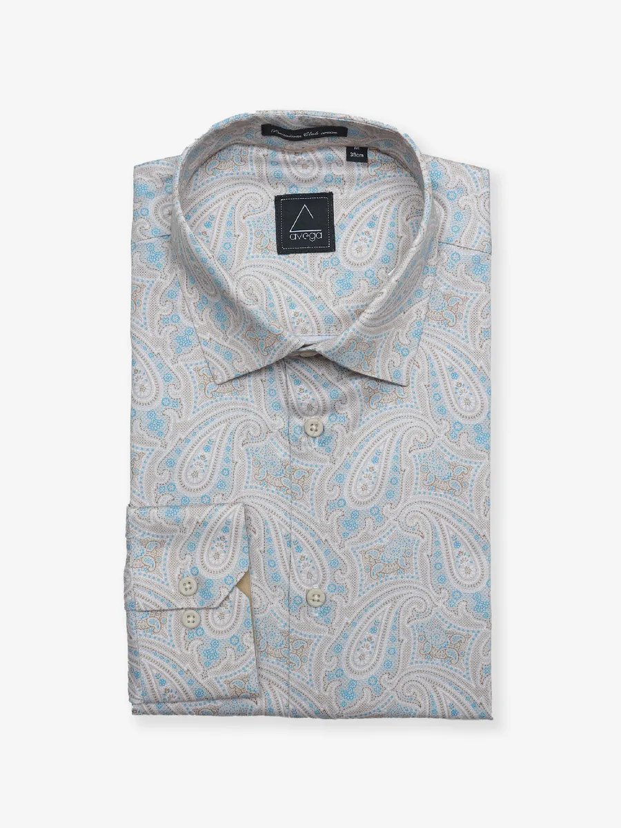 Avega cotton beige printed shirt