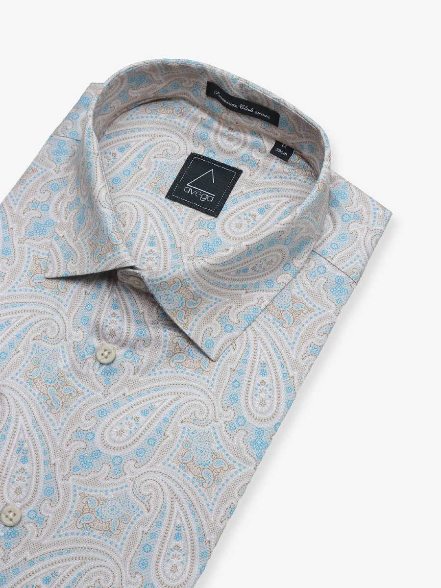 Avega cotton beige printed shirt