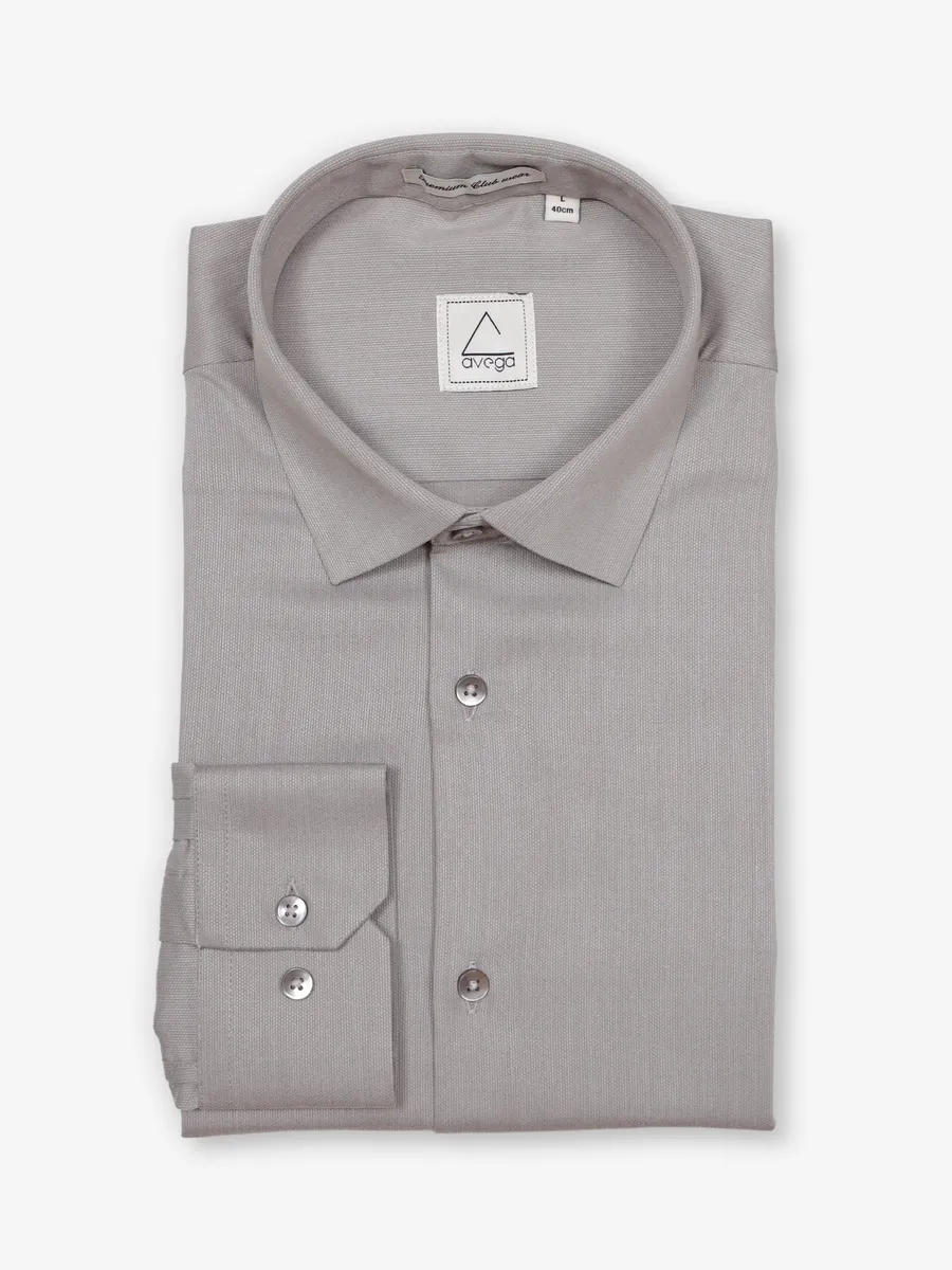 AVEGA cotton grey textured party shirt