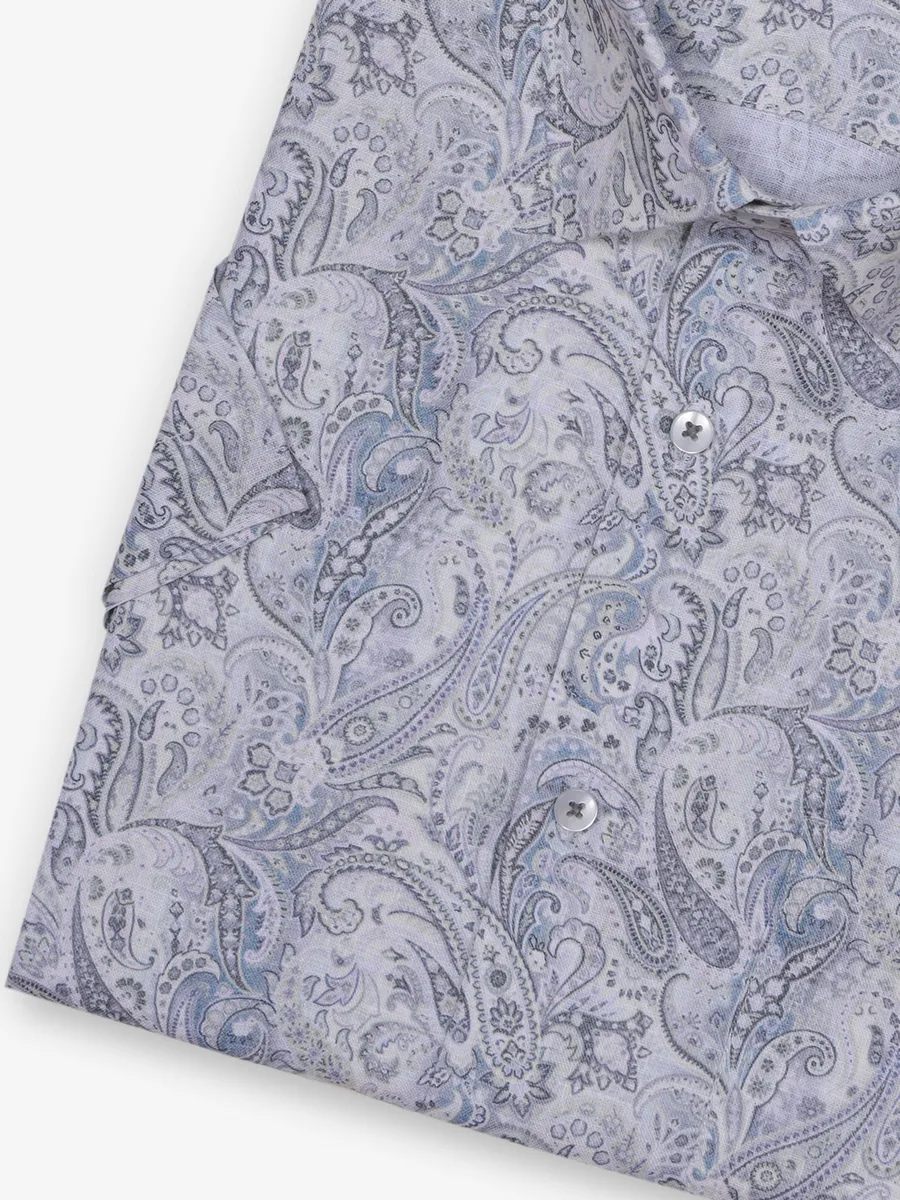 AVEGA cotton white party shirt with print