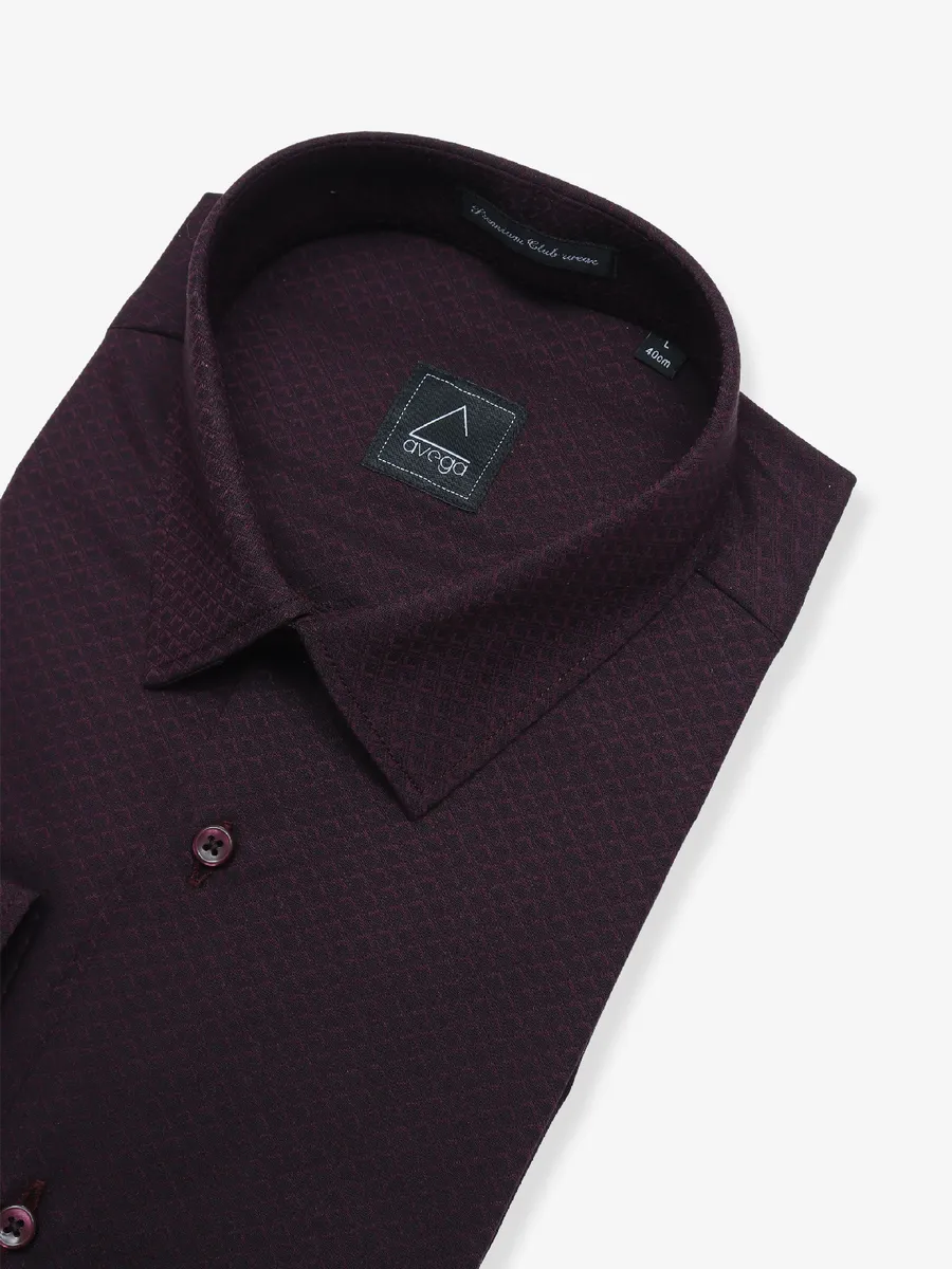 Avega cotton wine full sleeves shirt