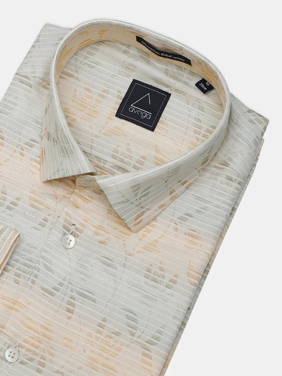 Avega cream shaded cotton printed shirt