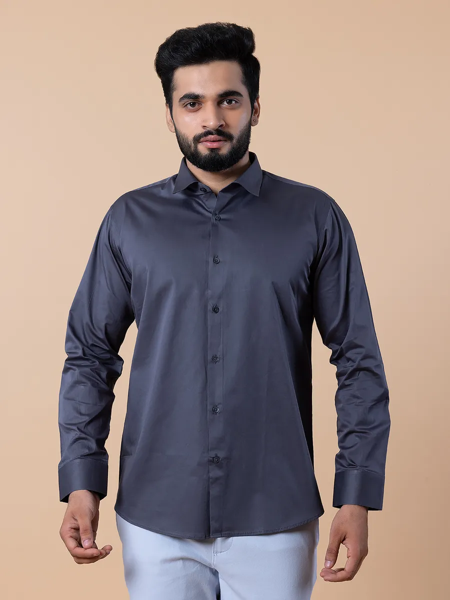 Avega dark grey plain shirt