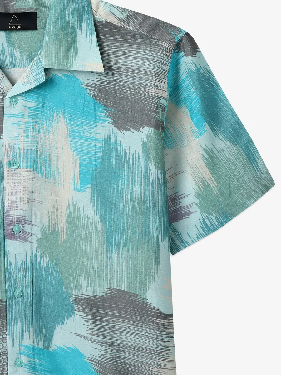 AVEGA green and blue printed shirt