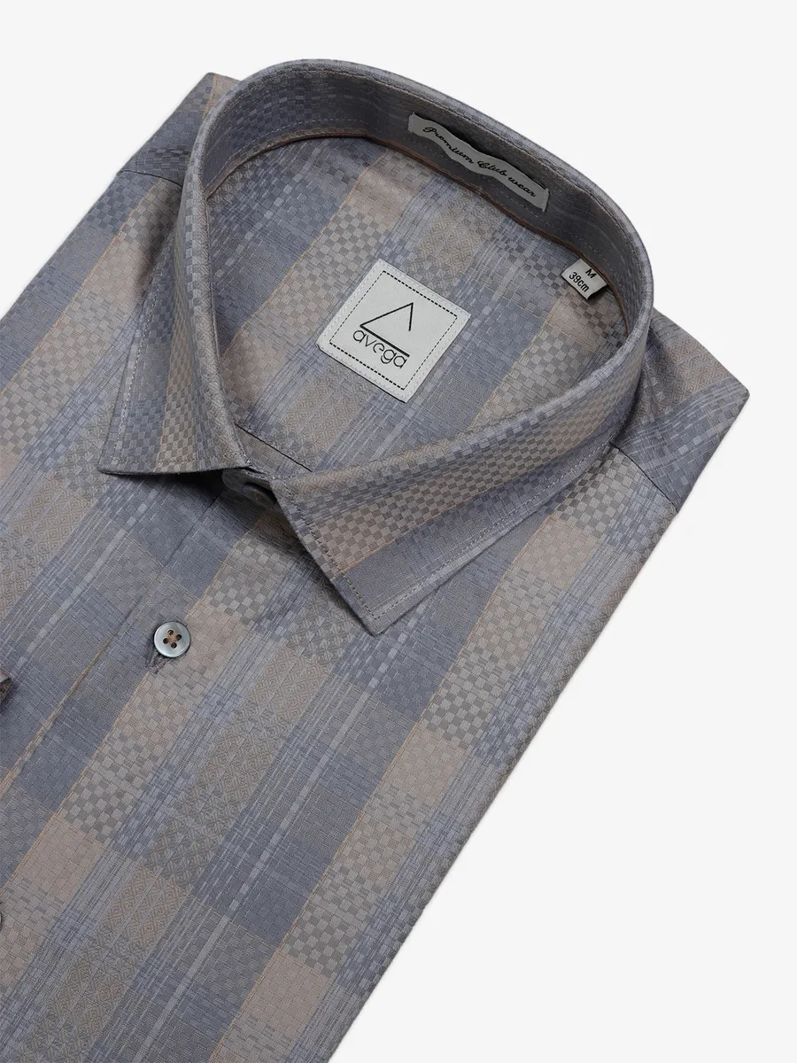 Avega grey checks texture shirt