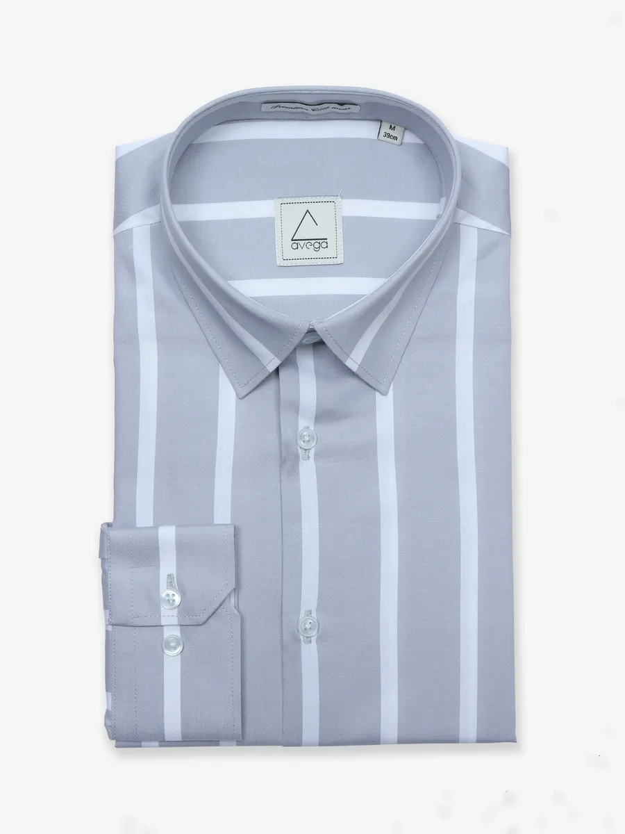 Avega grey stripe cotton shirt