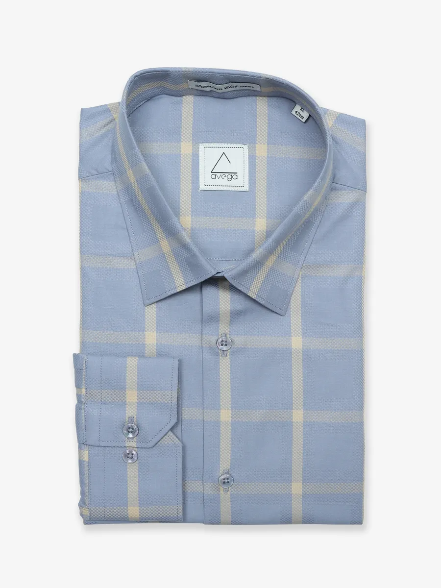 Avega light blue checks shirt