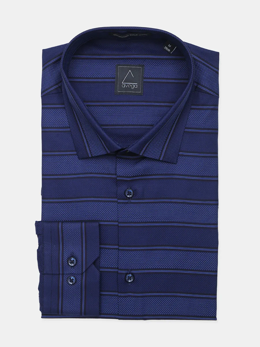 Avega navy color stripe cotton shirt