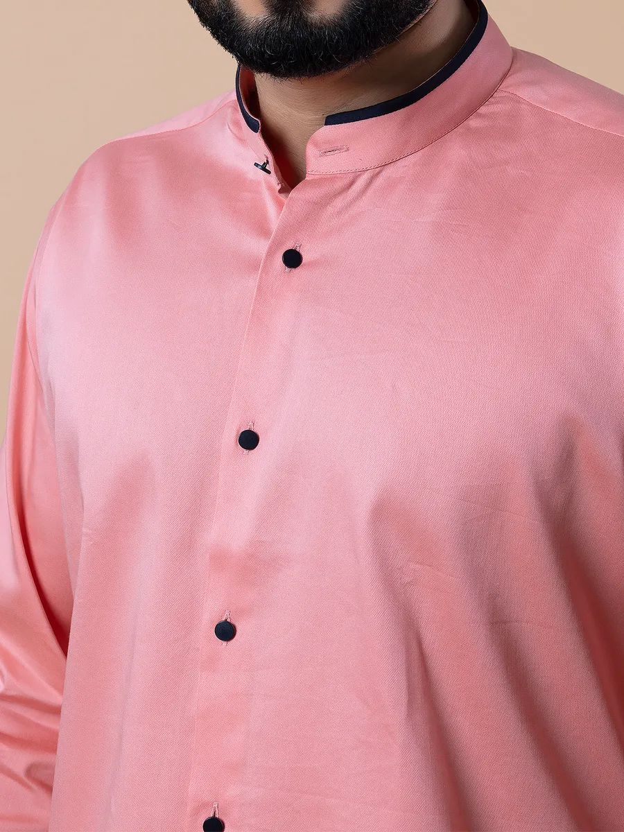 Avega peach plain cotton shirt