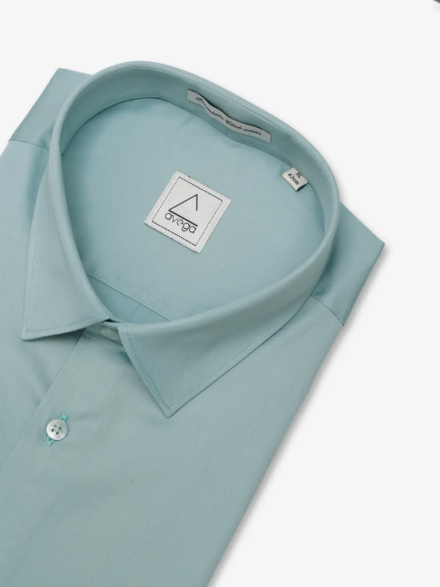 Avega plain cotton mint green shirt