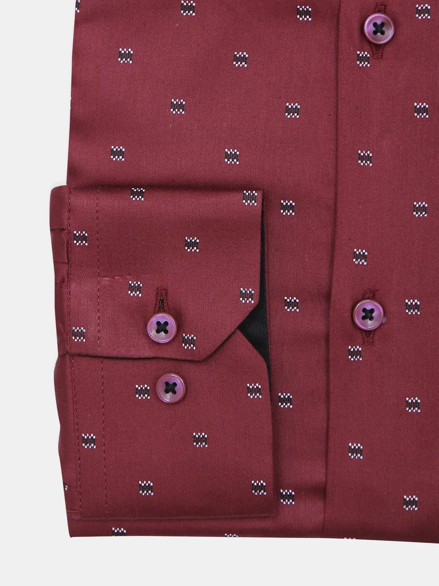 Avega presented printed maroon cotton shirt