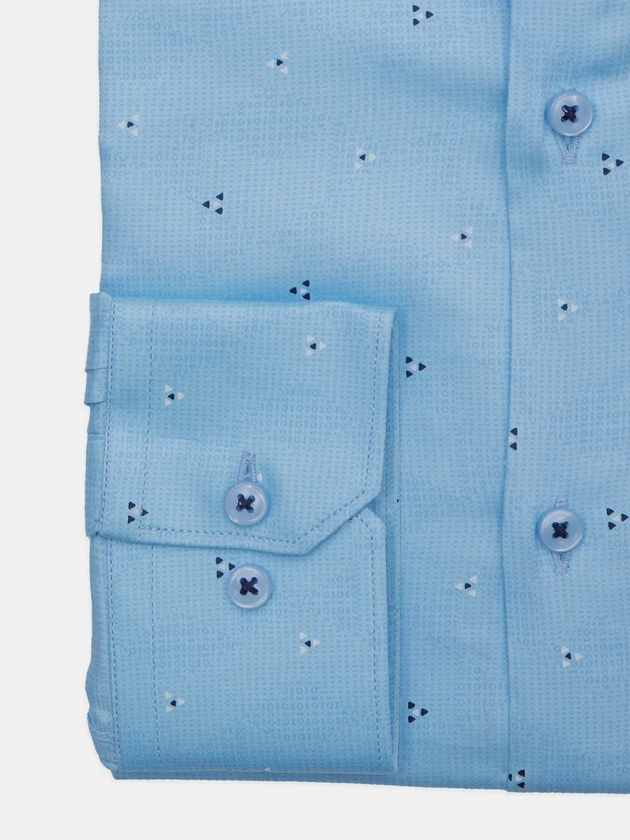 Avega printed baby blue formal shirt for men