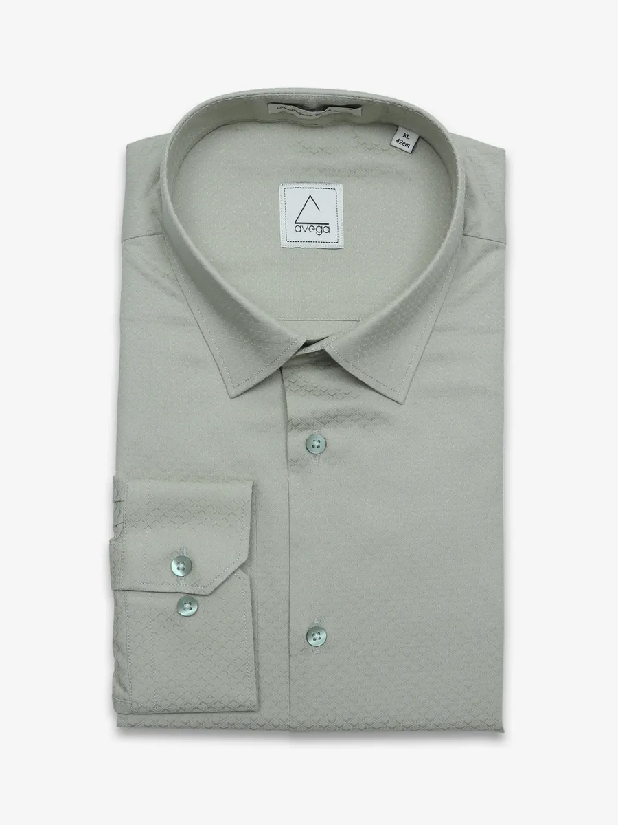 Avega sage green cotton printed shirt