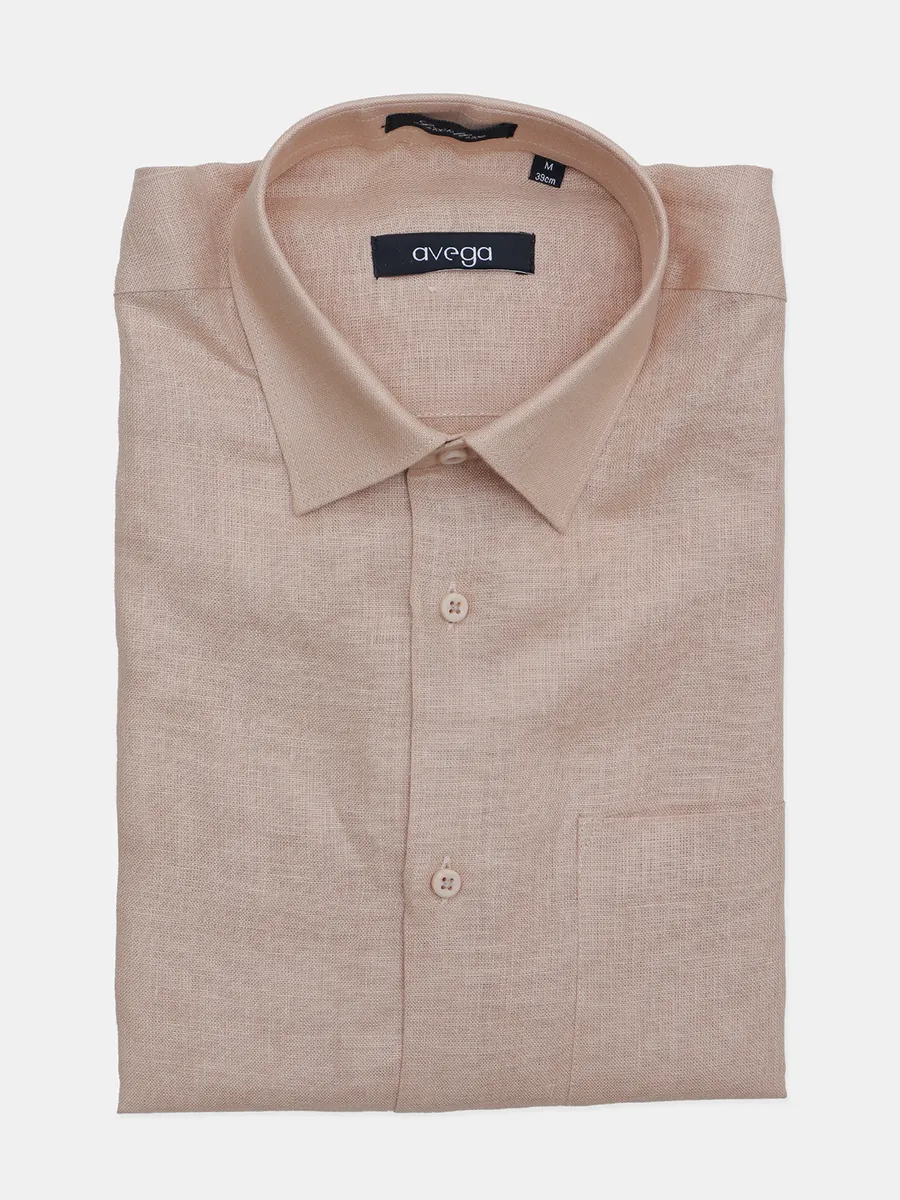 Avega solid beige formal shirt for men