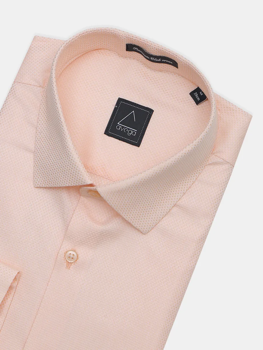 Avega solid peach cotton formal shirt