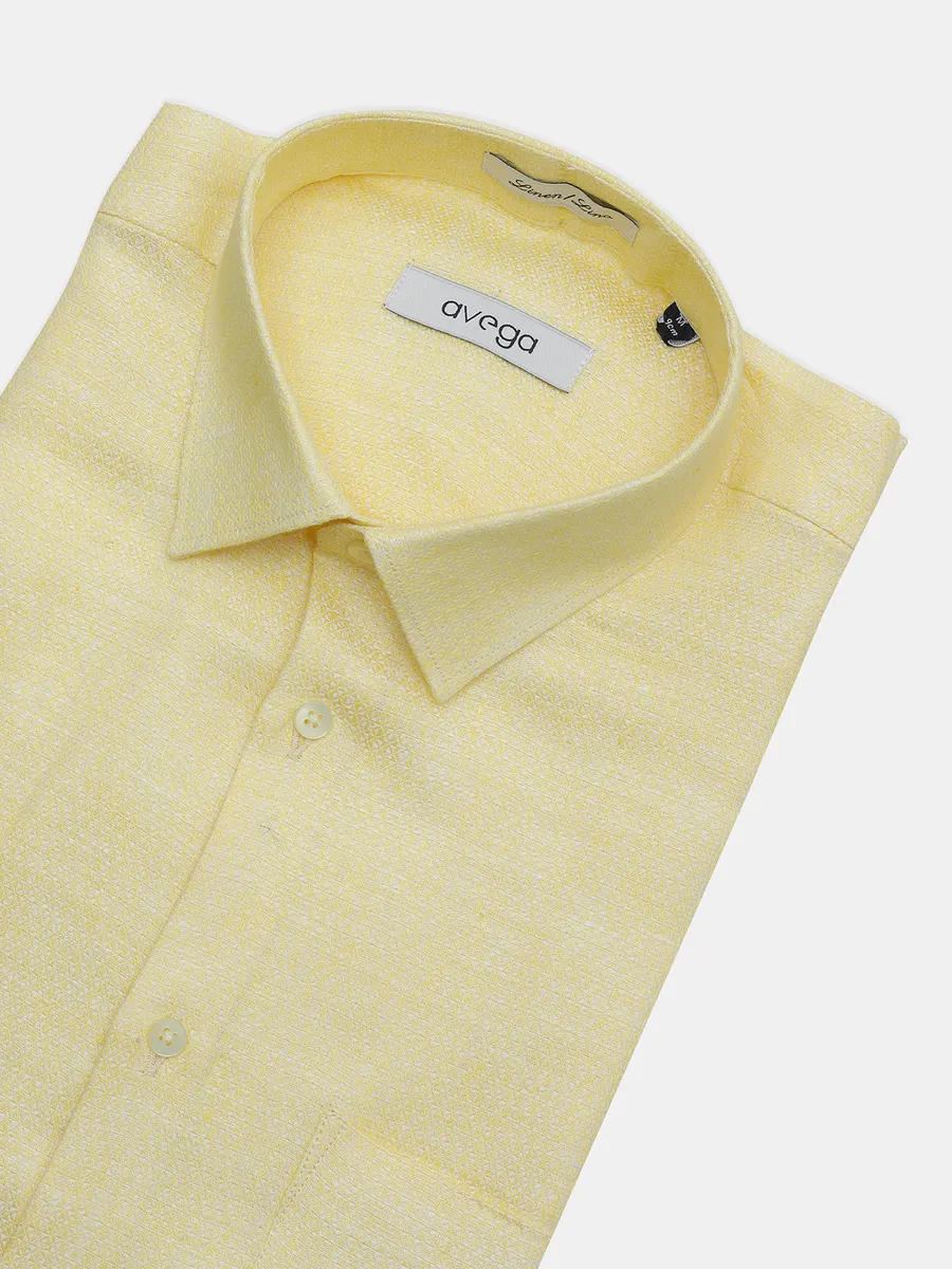 Avega solid yellow slim fit shirt