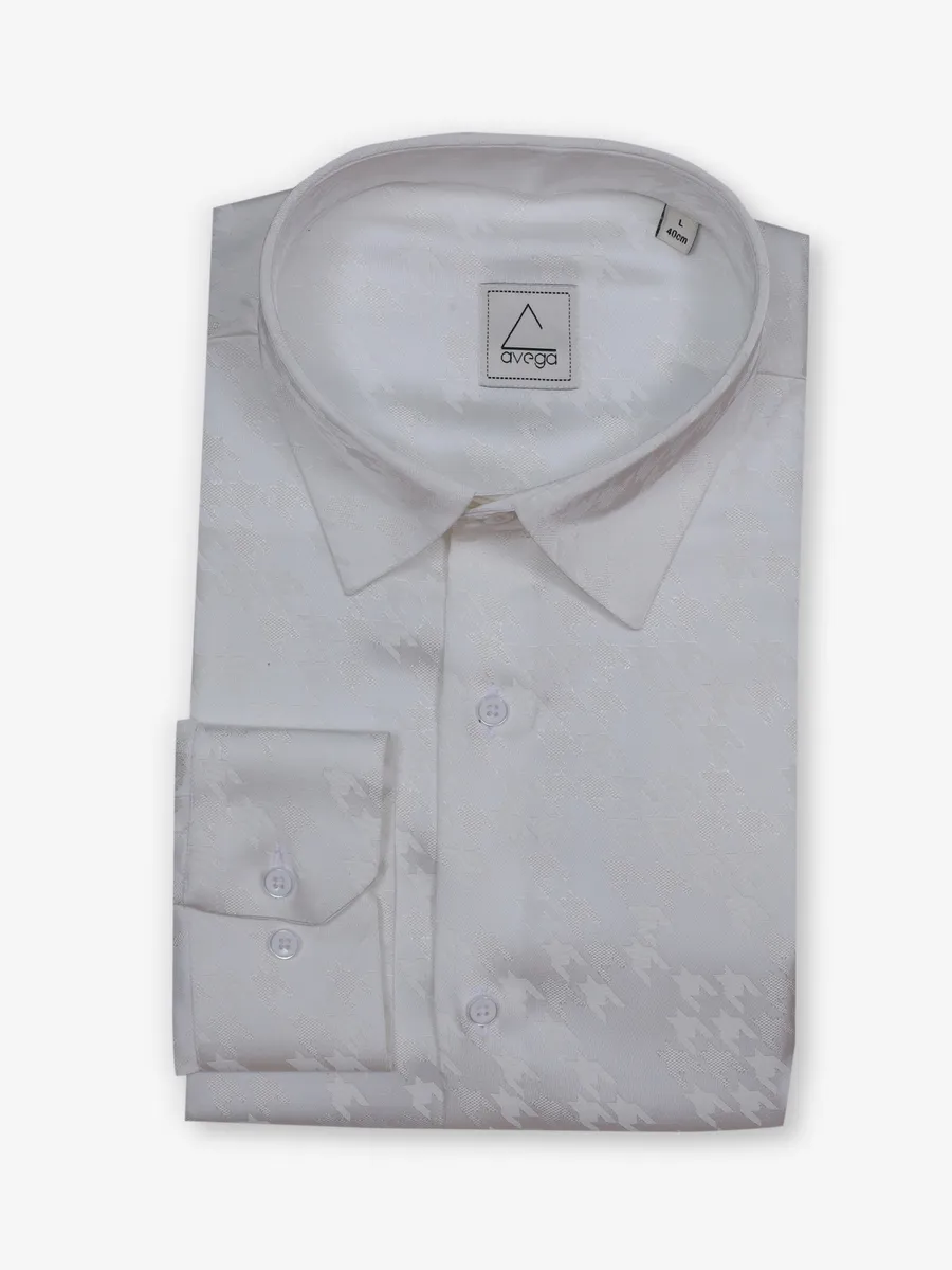 AVEGA white texture cotton silk shirt
