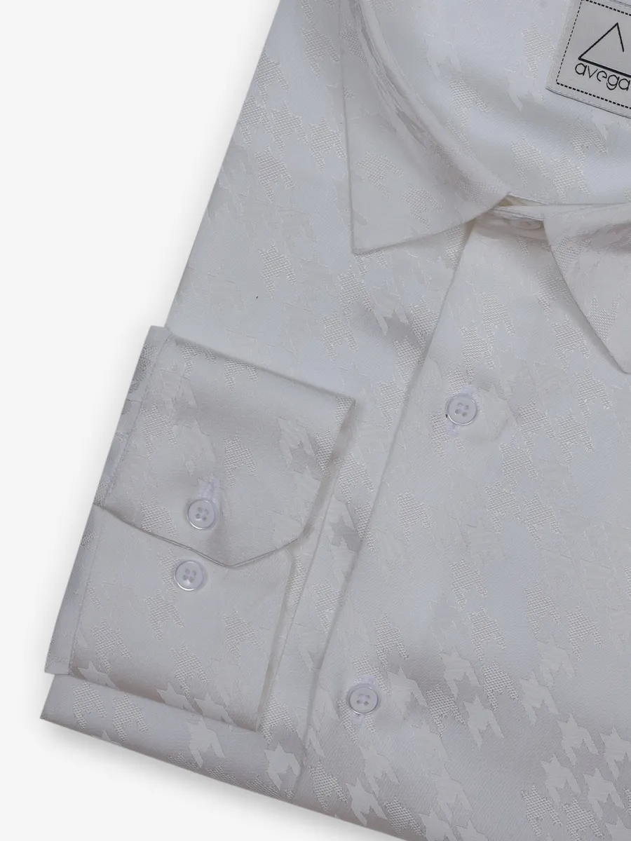 AVEGA white texture cotton silk shirt