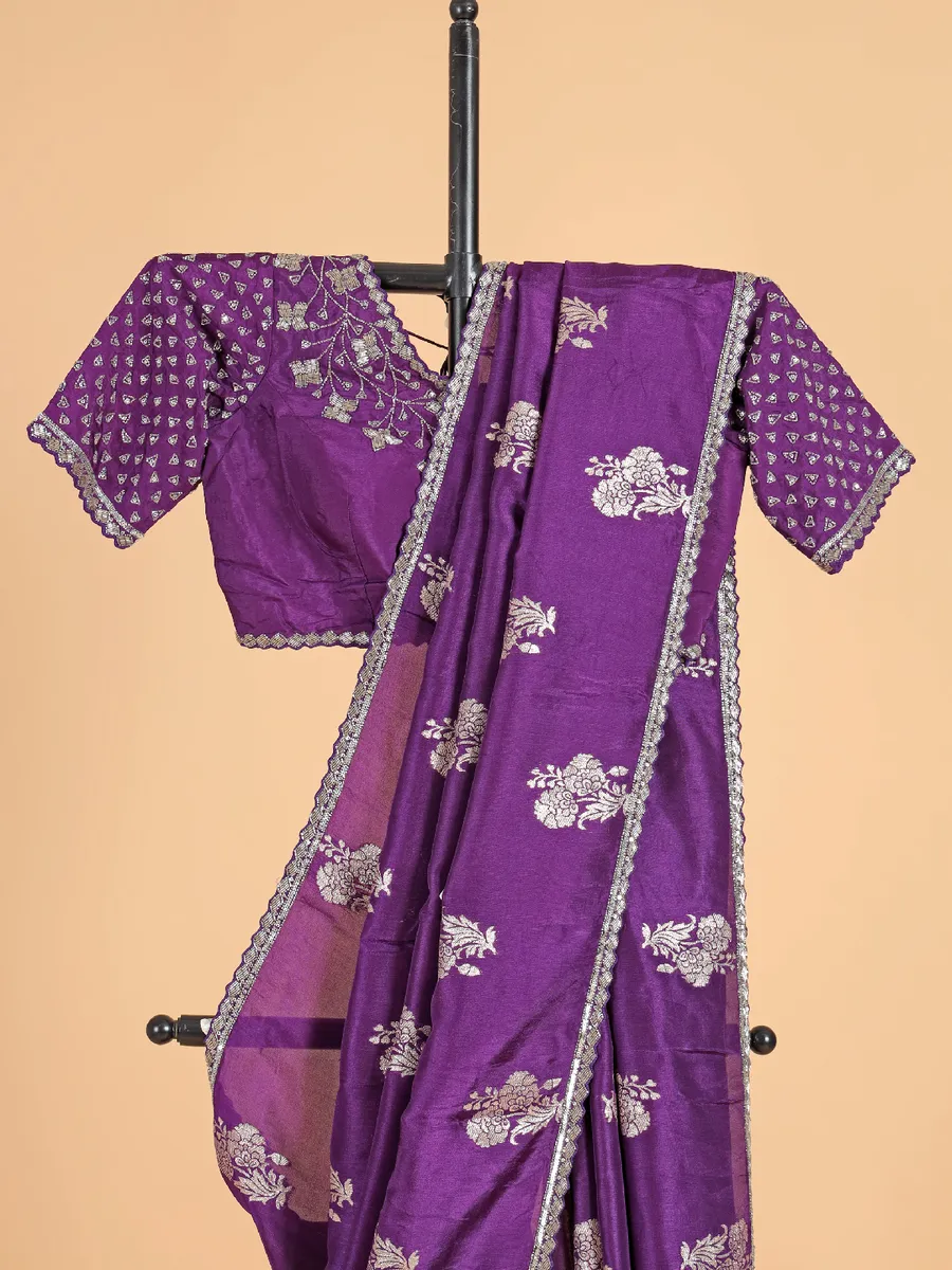 Awesome purple silk saree