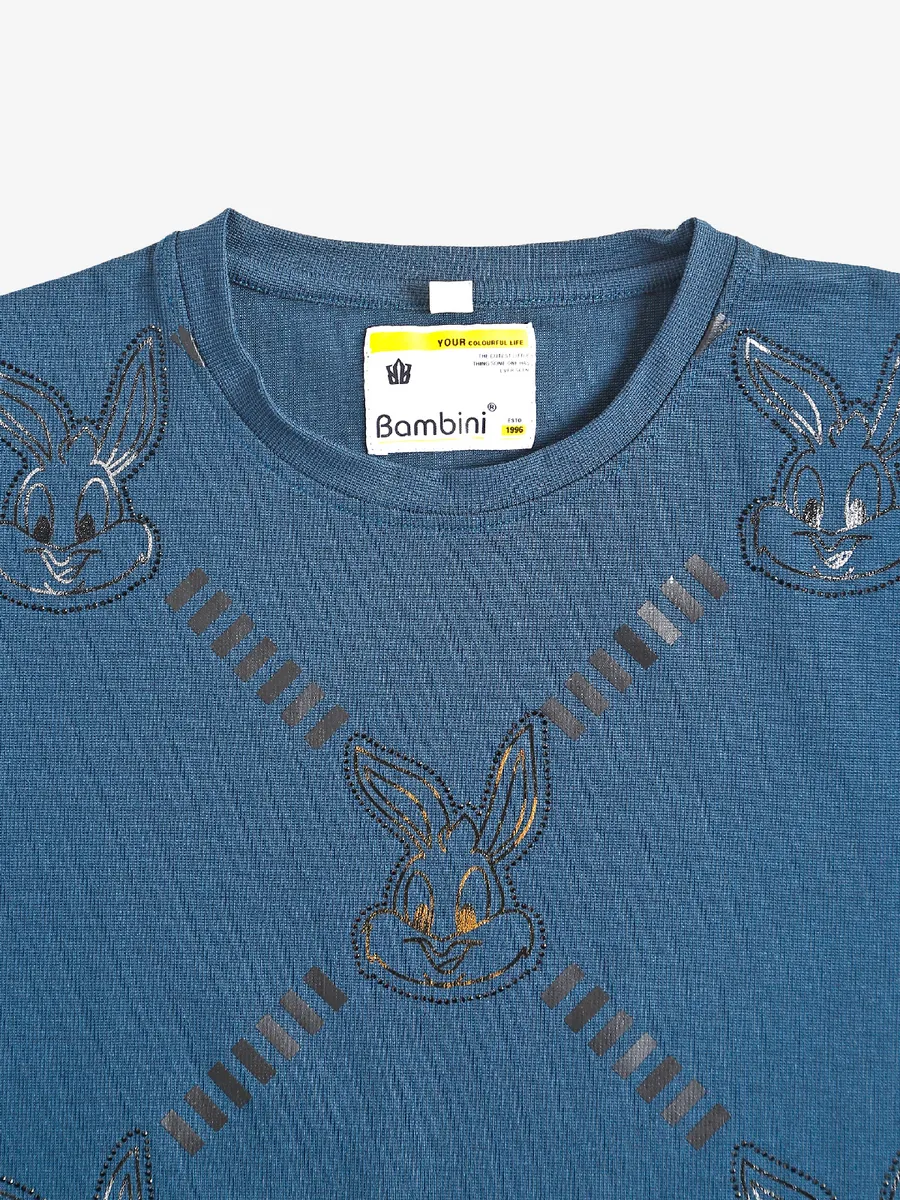 Bambini teal blue cotton t-shirt