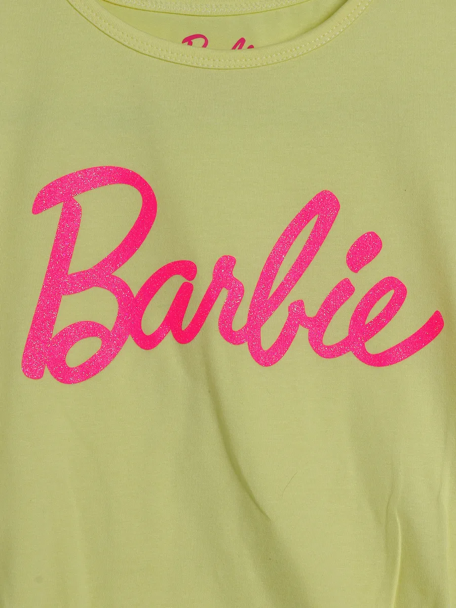 BARBIE light yellow cotton printed top