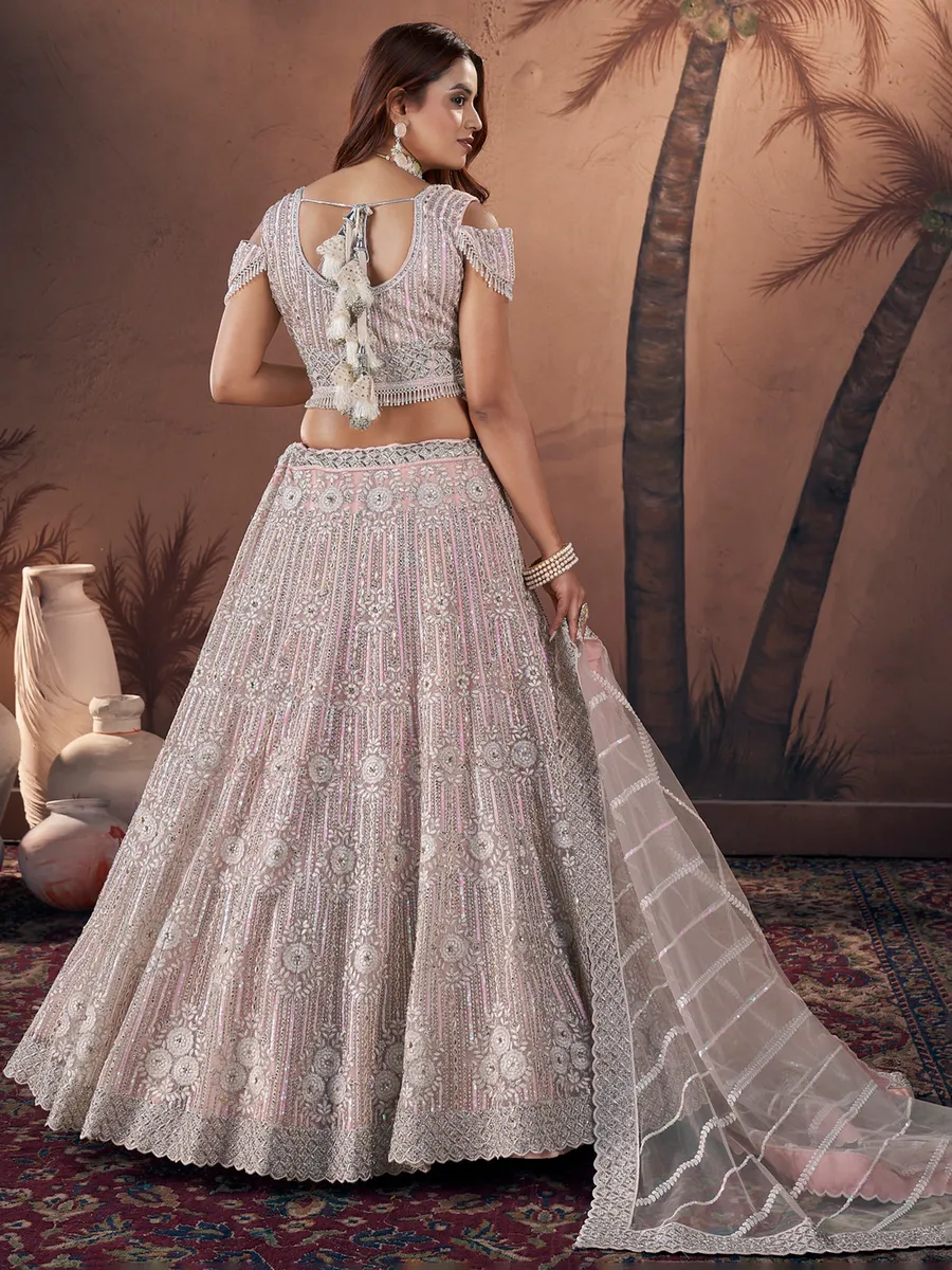 Beautiful baby pink net lehenga choli