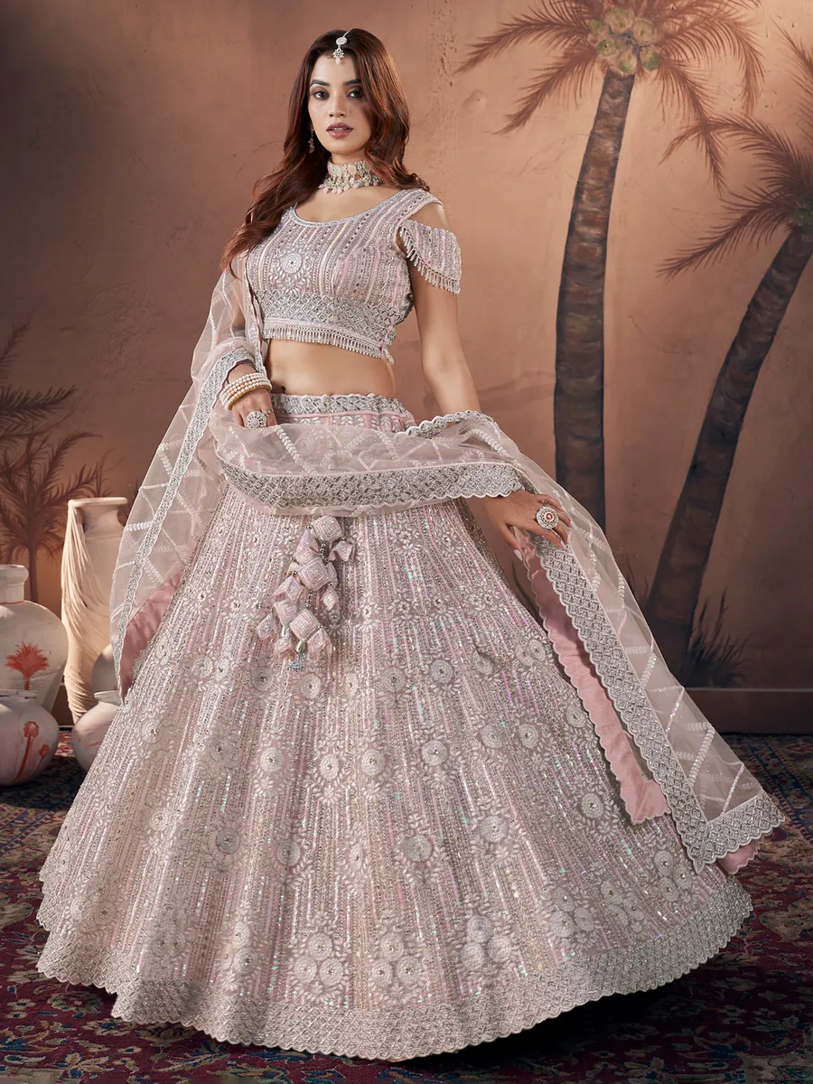 Beautiful baby pink net lehenga choli