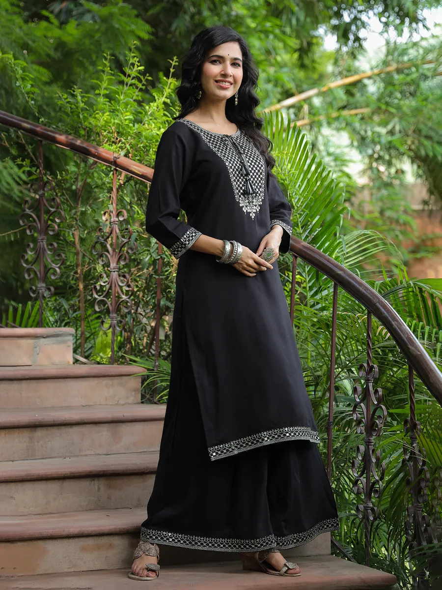 Beautiful black cotton palazzo set