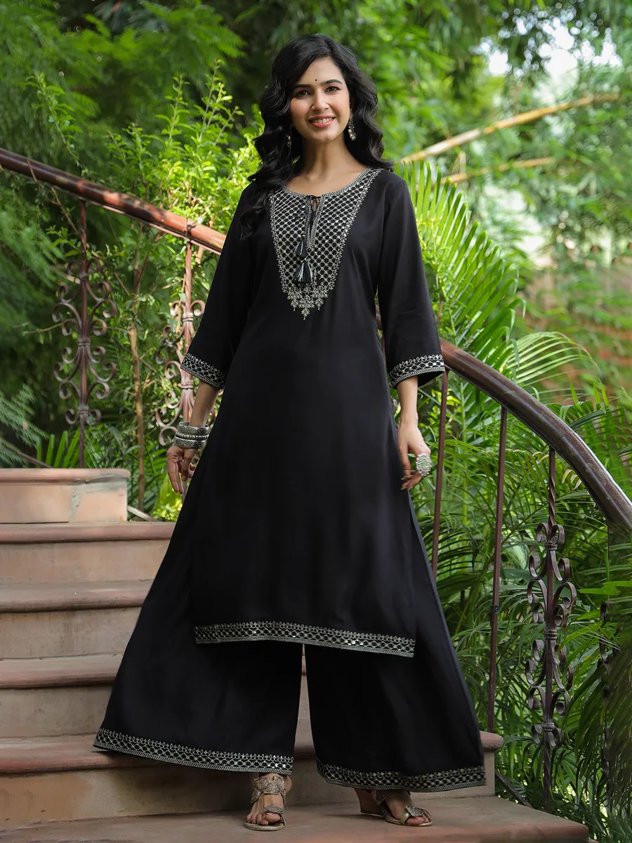 Beautiful black cotton palazzo set